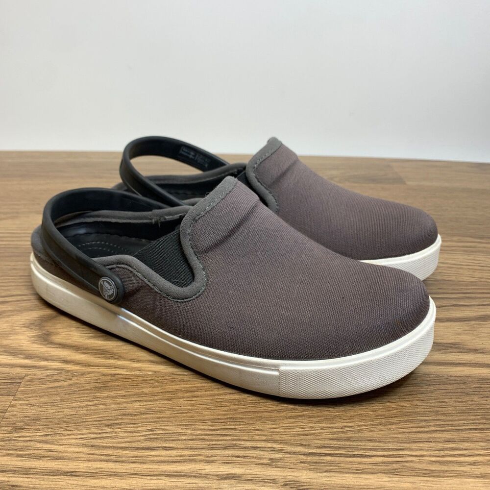 Crocs Citilane Canvas Dual Comfort Clogs 202832 Gray Men's 5 Women’s 7 Slip On